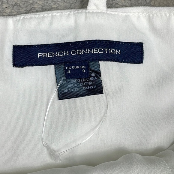 New French Connection Whisper Light Square Neck Mini Dress in White Sz 0 - Picture 10 of 12